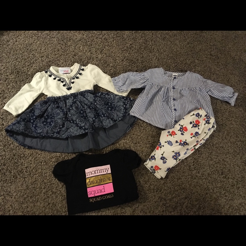Four piece 0-3 month girl outfits